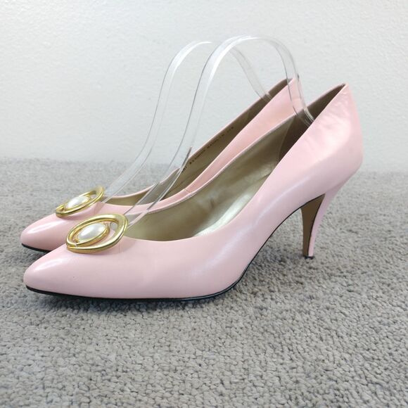 Connie Collection Womens Size 10 B Shoes Pink Leather Pointed Toe Heels Pumps - Picture 1 of 10